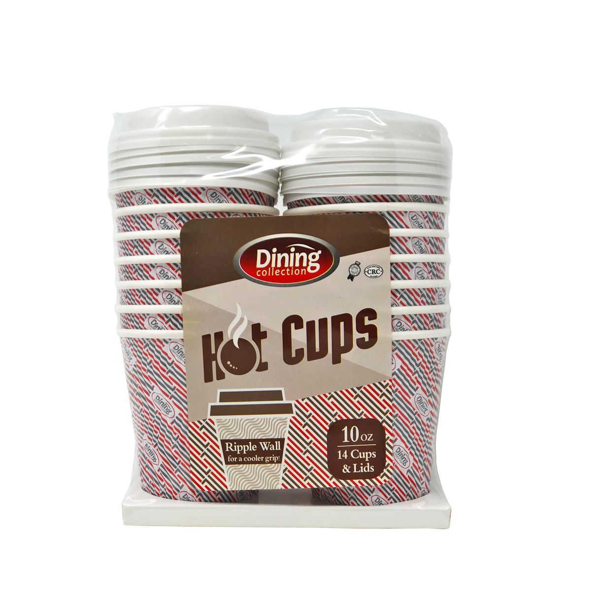 Ripple Wall Paper Coffee Cups w/ Lids - 10 oz. (#06011)
