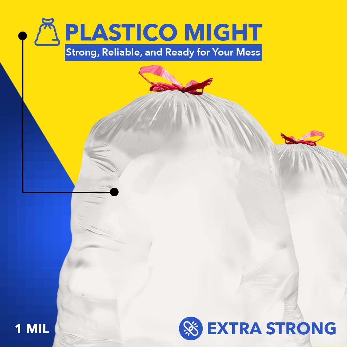 Plastico OdorGuard - Mega Pack - Tall Kitchen Bags - 13 Gallon - White (#06838)