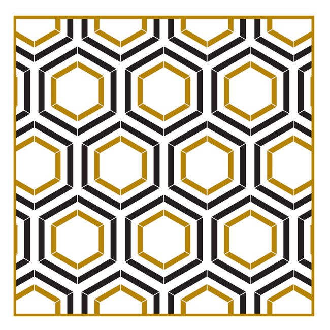 Dining Collection Lunch Napkins - Honeycomb (Metallic) - (#24320)